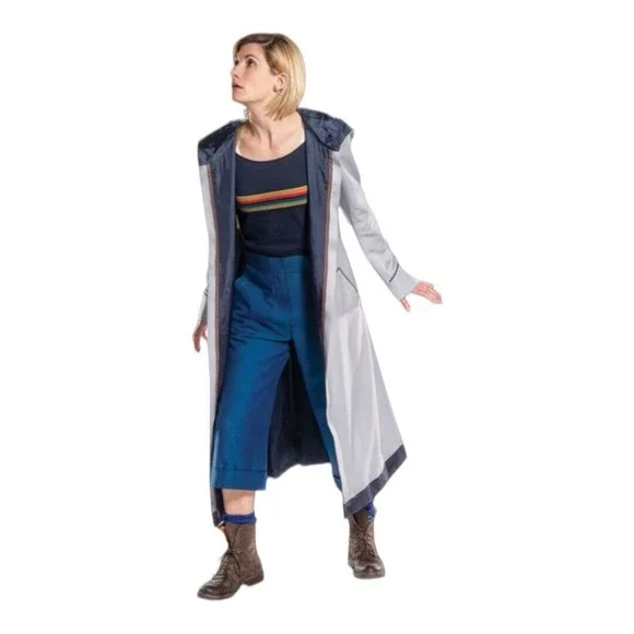 BBC Her Universe 13th DOCTOR WHO Thirteenth Cosplay Costume Gray Trench Coat MED - Picture 2 of 11